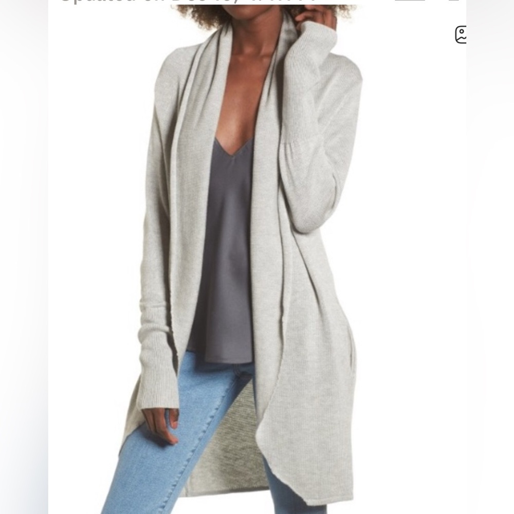 Cocoon Cardigan Sweater Circle Ribbed Long Open Front Minimalistic Soft Comfy